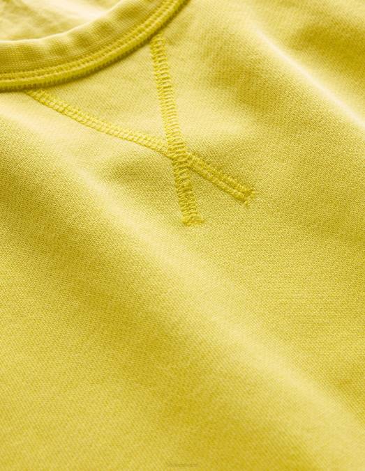 Boden vêtements jaune groseille Hommes sweat-shirt teint en pièce LB2X3568