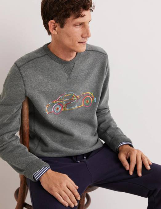 Boden vêtements marne de charbon/voiture Hommes sweat-shirt ultradoux LB2X3593