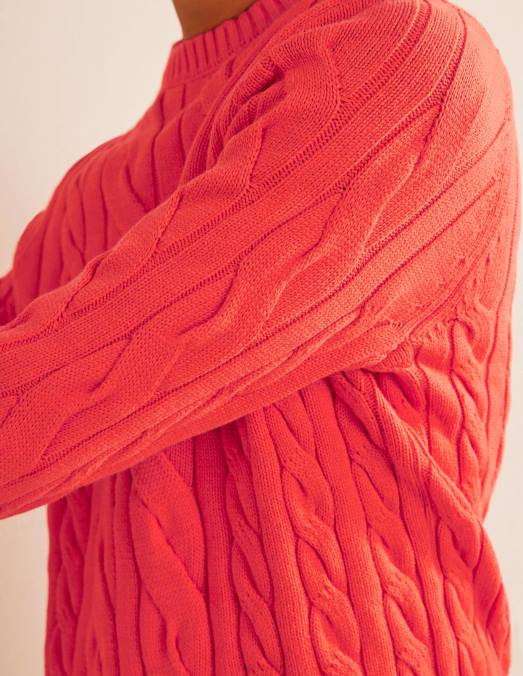 Boden vêtements Confiture Hommes col rond torsadé en coton LB2X3542