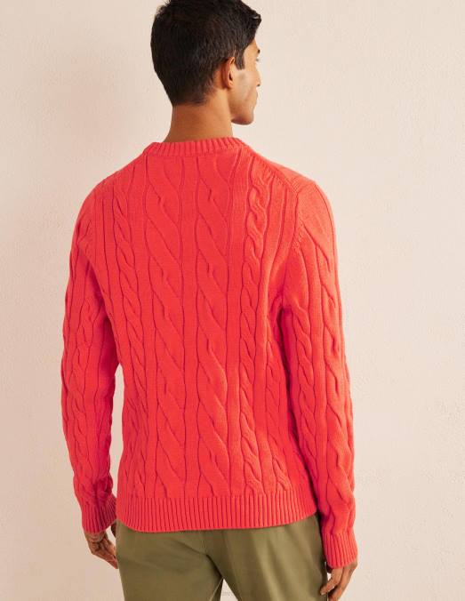 Boden vêtements Confiture Hommes col rond torsadé en coton LB2X3542