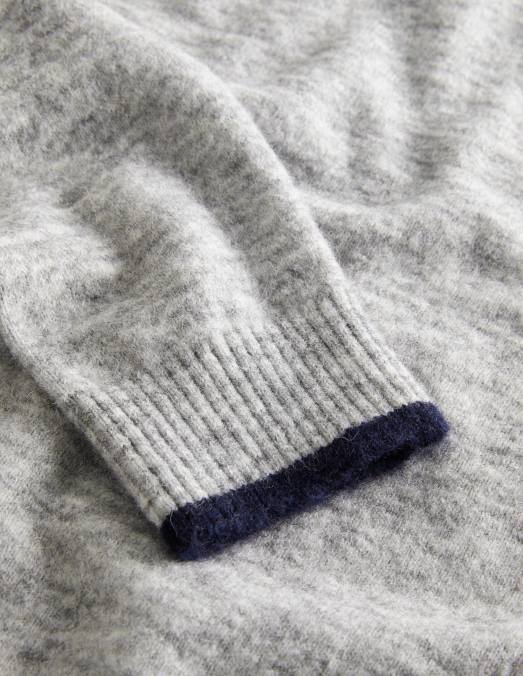 Boden vêtements gris mélangé Hommes pull duveteux à col rond LB2X3587