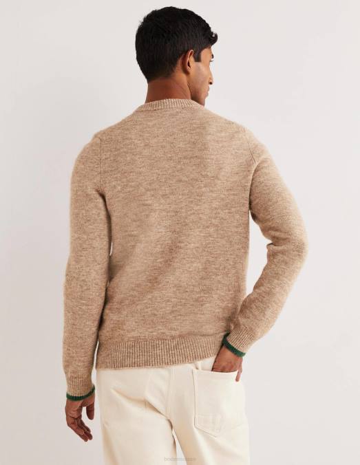 Boden vêtements mélange de chameau Hommes pull duveteux à col rond LB2X3585