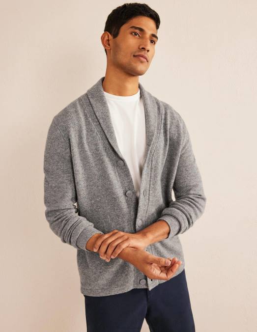 Boden vêtements mélange gris clair Hommes cardigan à col châle LB2X3509