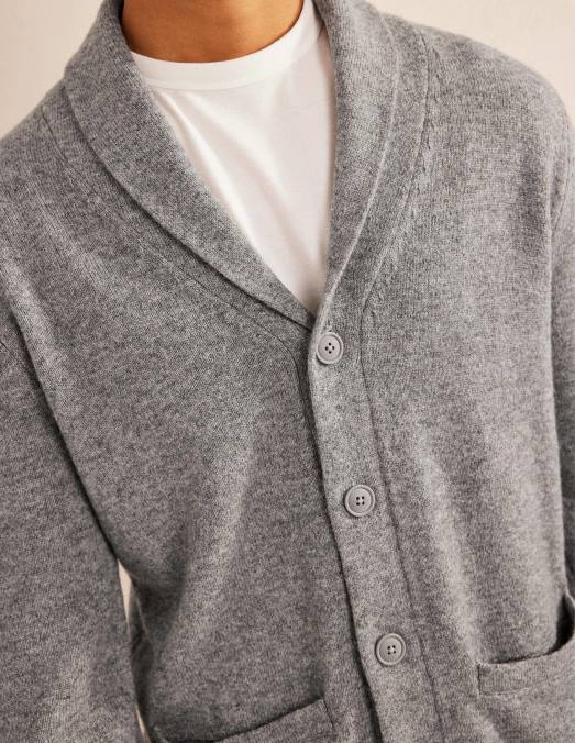 Boden vêtements mélange gris clair Hommes cardigan à col châle LB2X3509