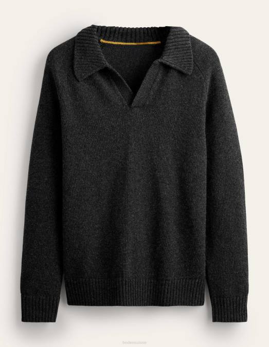 Boden vêtements mélange gris foncé Hommes pull à col ouvert LB2X3624